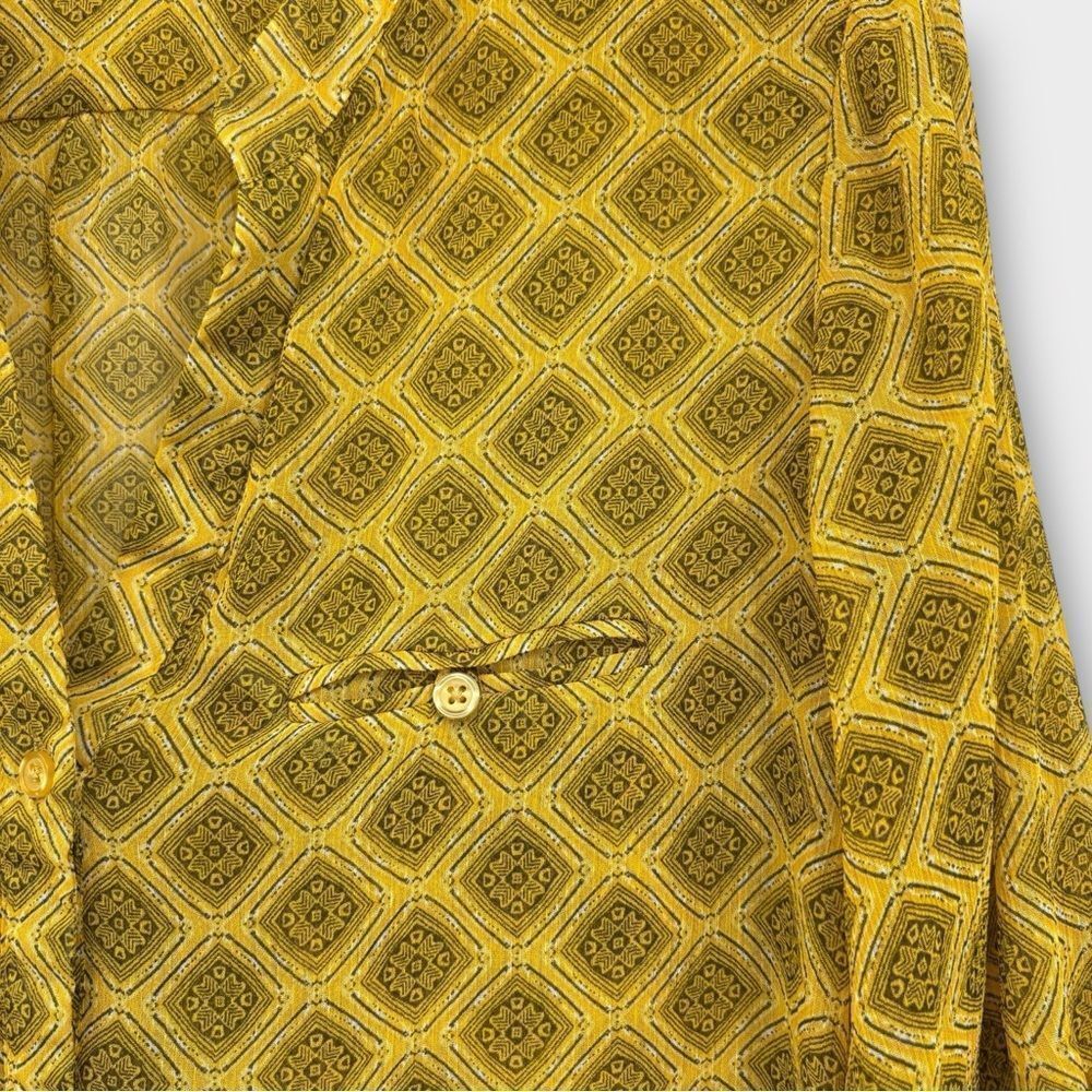 Kut Button Down Chiffon Blouse In Geometric Print… - image 2